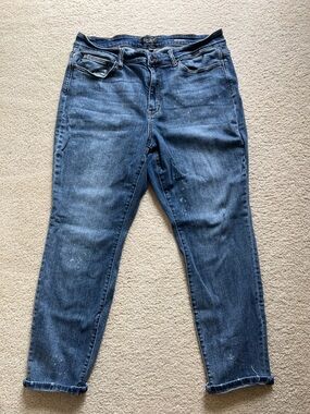 Judy Blue Washed Dark Blue Boyfriend Jeans